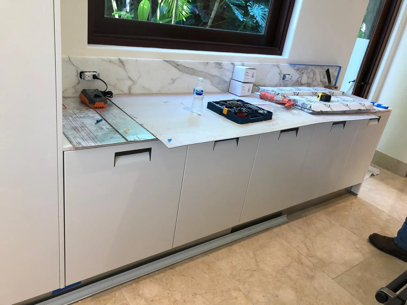 Veined White Kitchen, view 6 — custom countertop project in Palm Beach County