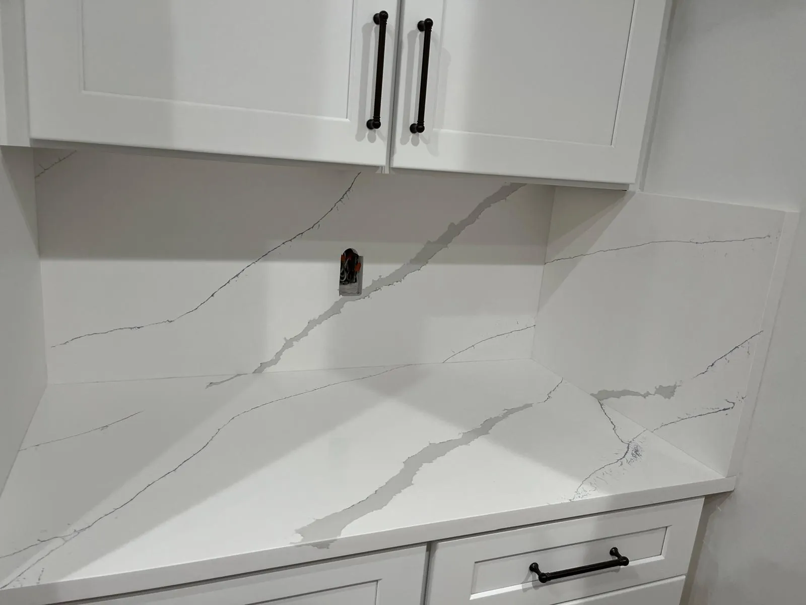 Modern White Kitchen, view 4 — custom countertop project in Palm Beach County