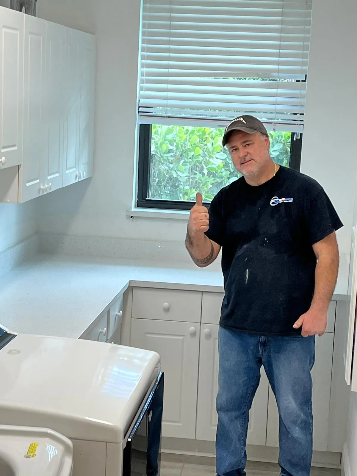 Compact White Kitchen, view 1 — custom countertop project in Palm Beach County