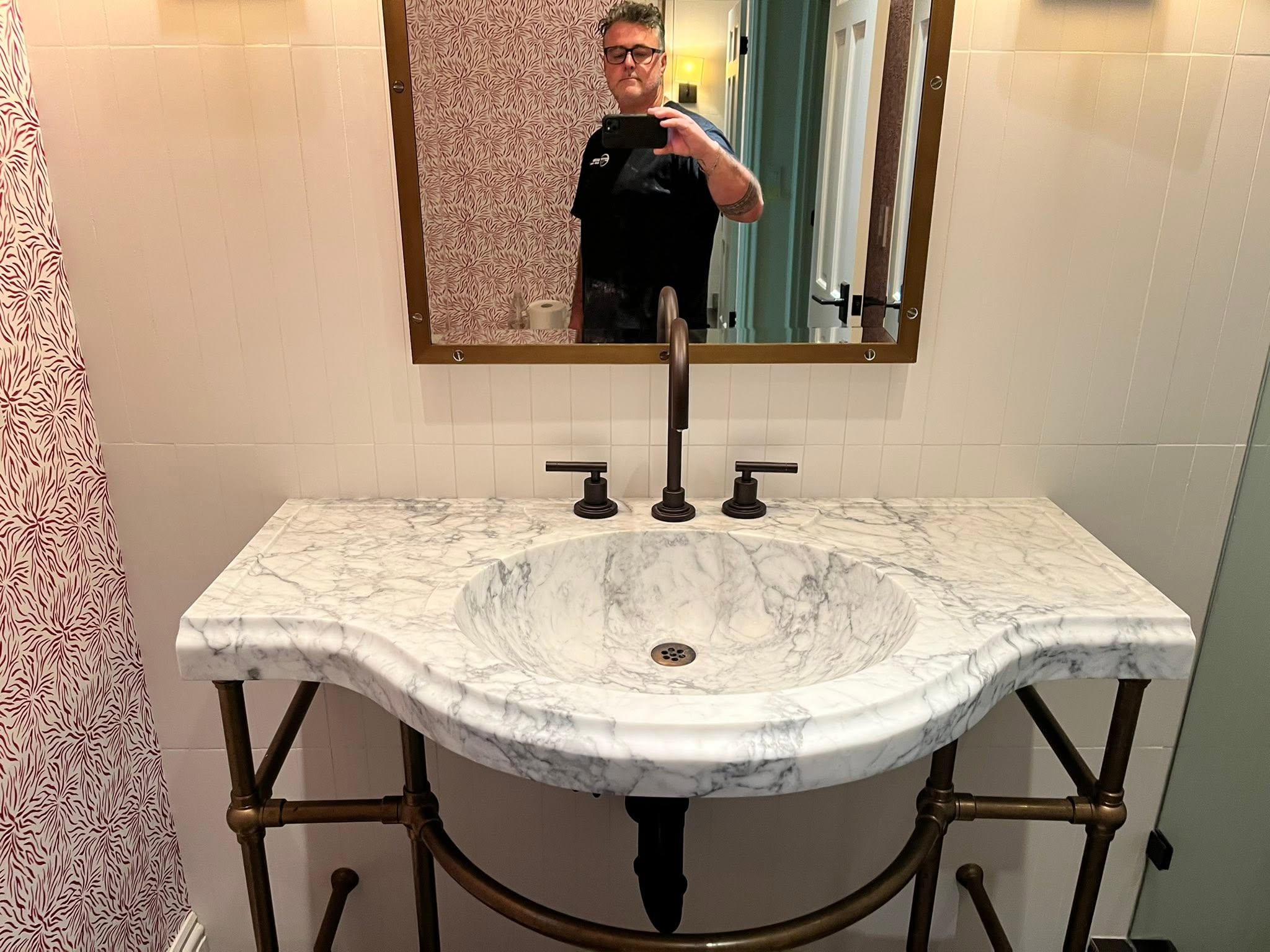 Custom stone bathroom vanity countertop